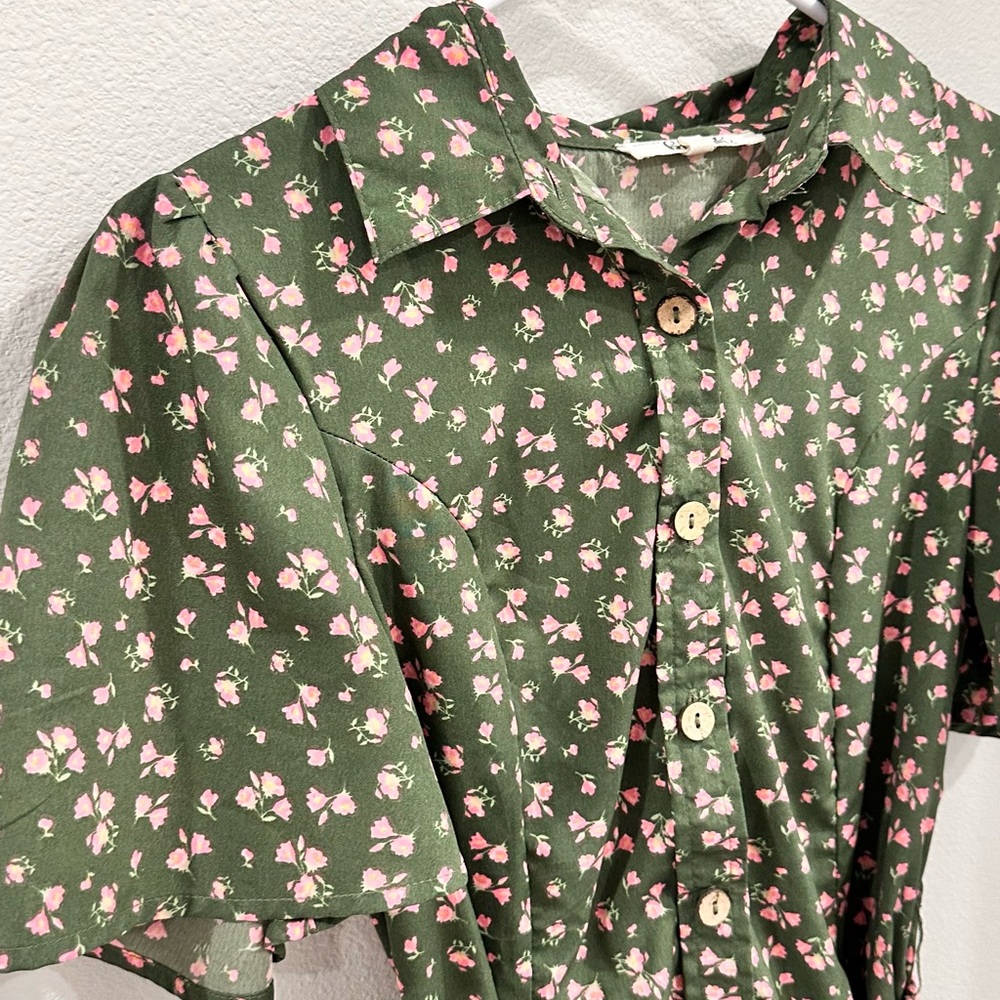 Floral Button-Up Mini Dress